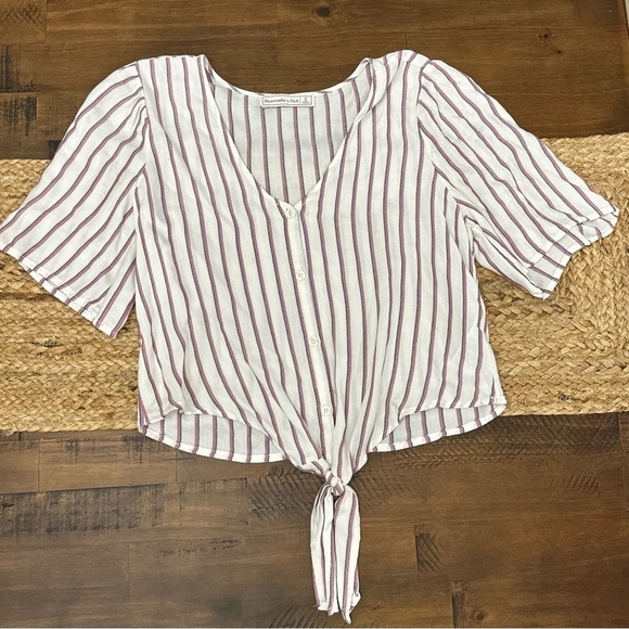 Abercrombie Women's Striped Crop Top size Small - Picture 1 of 3